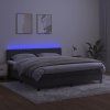 Box spring postel s matrací a LED 180x200 cm samet [3134597] (Barva Světle šedá)