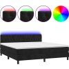 Box spring postel s matrací a LED 180x200 cm samet [3134597] (Barva Světle šedá)