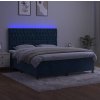 Box spring postel s matrací a LED 180x200 cm samet [3136318] (Barva Tmavě šedá)