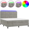 Box spring postel s matrací a LED 180x200 cm samet [3136318] (Barva Tmavě šedá)