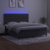 Box spring postel s matrací a LED 180x200 cm samet [3136318] (Barva Tmavě šedá)
