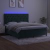 Box spring postel s matrací a LED 180x200 cm samet [3136318] (Barva Tmavě šedá)