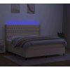 Box spring postel s matrací a LED 180x200 cm textil [3138574] (Barva Tmavě šedá)