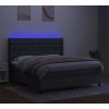 Box spring postel s matrací a LED 180x200 cm textil [3138574] (Barva Tmavě šedá)