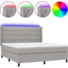 Box spring postel s matrací a LED 180x200 cm textil [3138574] (Barva Tmavě šedá)