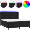 Box spring postel s matrací a LED 180x200 cm samet [3139759] (Barva Černá)
