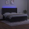 Box spring postel s matrací a LED 180x200 cm samet [3139759] (Barva Černá)