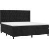 Box spring postel s matrací a LED 180x200 cm samet [3139759] (Barva Černá)