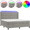 Box spring postel s matrací a LED 180x200 cm samet [3139759] (Barva Černá)