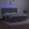 Box spring postel s matrací a LED 180x200 cm samet [3139759] (Barva Černá)