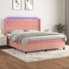 Box spring postel s matrací a LED 180x200 cm samet [3139759] (Barva Černá)