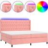 Box spring postel s matrací a LED 180x200 cm samet [3139759] (Barva Černá)