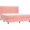 Box spring postel s matrací a LED 180x200 cm samet [3139759] (Barva Černá)