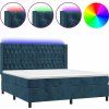 Box spring postel s matrací a LED 180x200 cm samet [3139759] (Barva Černá)