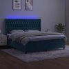 Box spring postel s matrací a LED 180x200 cm samet [3139759] (Barva Černá)