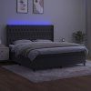 Box spring postel s matrací a LED 180x200 cm samet [3139759] (Barva Černá)