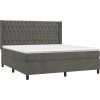 Box spring postel s matrací a LED 180x200 cm samet [3139759] (Barva Černá)