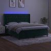 Box spring postel s matrací a LED 180x200 cm samet [3139759] (Barva Černá)