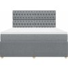 Box spring postel s matrací 180x200 cm textil [3292142] (Barva Světle šedá)