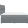 Box spring postel s matrací 180x200 cm textil [3292142] (Barva Světle šedá)