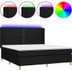 Box spring postel s matrací a LED 180x200 cm textil [3138815] (Barva Černá)