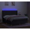 Box spring postel s matrací a LED 180x200 cm textil [3138815] (Barva Černá)