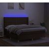 Box spring postel s matrací a LED 180x200 cm textil [3138815] (Barva Černá)