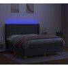 Box spring postel s matrací a LED 180x200 cm textil [3138815] (Barva Černá)