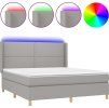 Box spring postel s matrací a LED 180x200 cm textil [3138815] (Barva Černá)