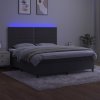 Box spring postel s matrací a LED 180x200 cm samet [3136077] (Barva Světle šedá)