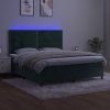 Box spring postel s matrací a LED 180x200 cm samet [3136077] (Barva Světle šedá)