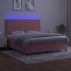 Box spring postel s matrací a LED 180x200 cm samet [3136077] (Barva Světle šedá)
