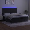 Box spring postel s matrací a LED 180x200 cm samet [3136077] (Barva Světle šedá)