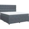 Box spring postel s matrací tmavě 180x200 cm samet [3292413] (Barva Tmavě šedá)