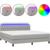 Box spring postel s matrací a LED 160x200 cm textil [3133409] (Barva Taupe)