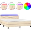 Box spring postel s matrací a LED 160x200 cm textil [3133409] (Barva Taupe)