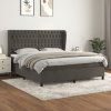 Box spring postel s matrací 160x200 cm samet [3129400] (Barva Tmavě šedá)