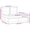 Box spring postel s matrací a LED 160x200 cm samet [3136071] (Barva Světle šedá)