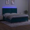 Box spring postel s matrací a LED 160x200 cm samet [3136071] (Barva Světle šedá)