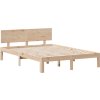Postel s knihovnou bez matrace 160x200 cm masivní borovice [3322696] (Barva Přírodní)