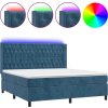 Box spring postel s matrací a LED 160x200 cm samet [3139752] (Barva Tmavě šedá)