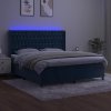 Box spring postel s matrací a LED 160x200 cm samet [3139752] (Barva Tmavě šedá)
