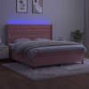 Box spring postel s matrací a LED 160x200 cm samet [3139752] (Barva Tmavě šedá)