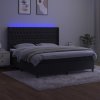Box spring postel s matrací a LED 160x200 cm samet [3139752] (Barva Tmavě šedá)