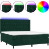 Box spring postel s matrací a LED 160x200 cm samet [3139752] (Barva Tmavě šedá)