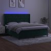 Box spring postel s matrací a LED 160x200 cm samet [3139752] (Barva Tmavě šedá)