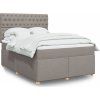 Box spring postel s matrací 160x200 cm textil [3291340] (Barva Černá)
