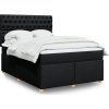 Box spring postel s matrací 160x200 cm textil [3291340] (Barva Černá)