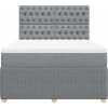 Box spring postel s matrací 160x200 cm textil [3292114] (Barva Světle šedá)