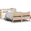 Rám postele s čelem 160 x 200 cm masivní borové dřevo [3306299] (Barva Voskově hnědá)